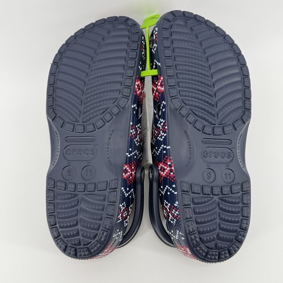 Crocs Baya Holiday Graphic Clog Mens Size 9 Navy Blue Fair Isle Comfy Gift‎ NWT main image 9